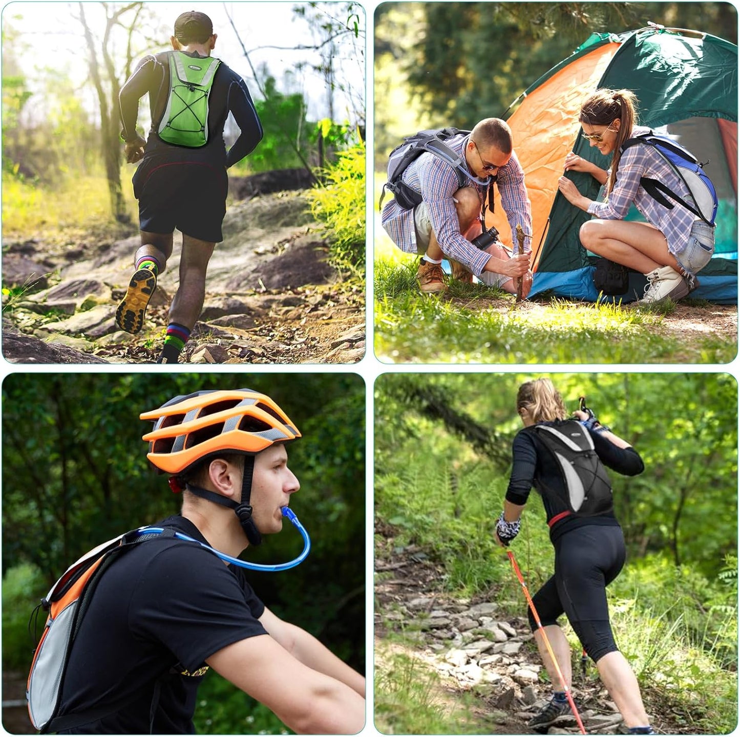 KUYOU Running Hydration Vest - Lightweight Insulated Hydration Backpack with 2L Water Bladder, Adjustable Chest Straps and Reflective Water Backpack for Trail Running Marathon Race Hiking Cycling