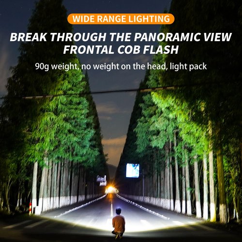 PINSAI LED Rechargeable Headlamp,Book Light for Reading in Bed, Neck Light,230°Wide Beam Head Lamp for Forehead, Waterproof Super Bright COB Head Light for Camping Running Hiking Repairing