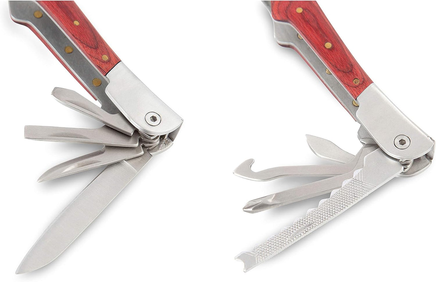 Sheffield 12301 Axe Multi Tool, 12-in-1 Camping Knives & Tools, Utility Tool Double Axe Head, Camping Tool, Stainless Steel Knife Multitool