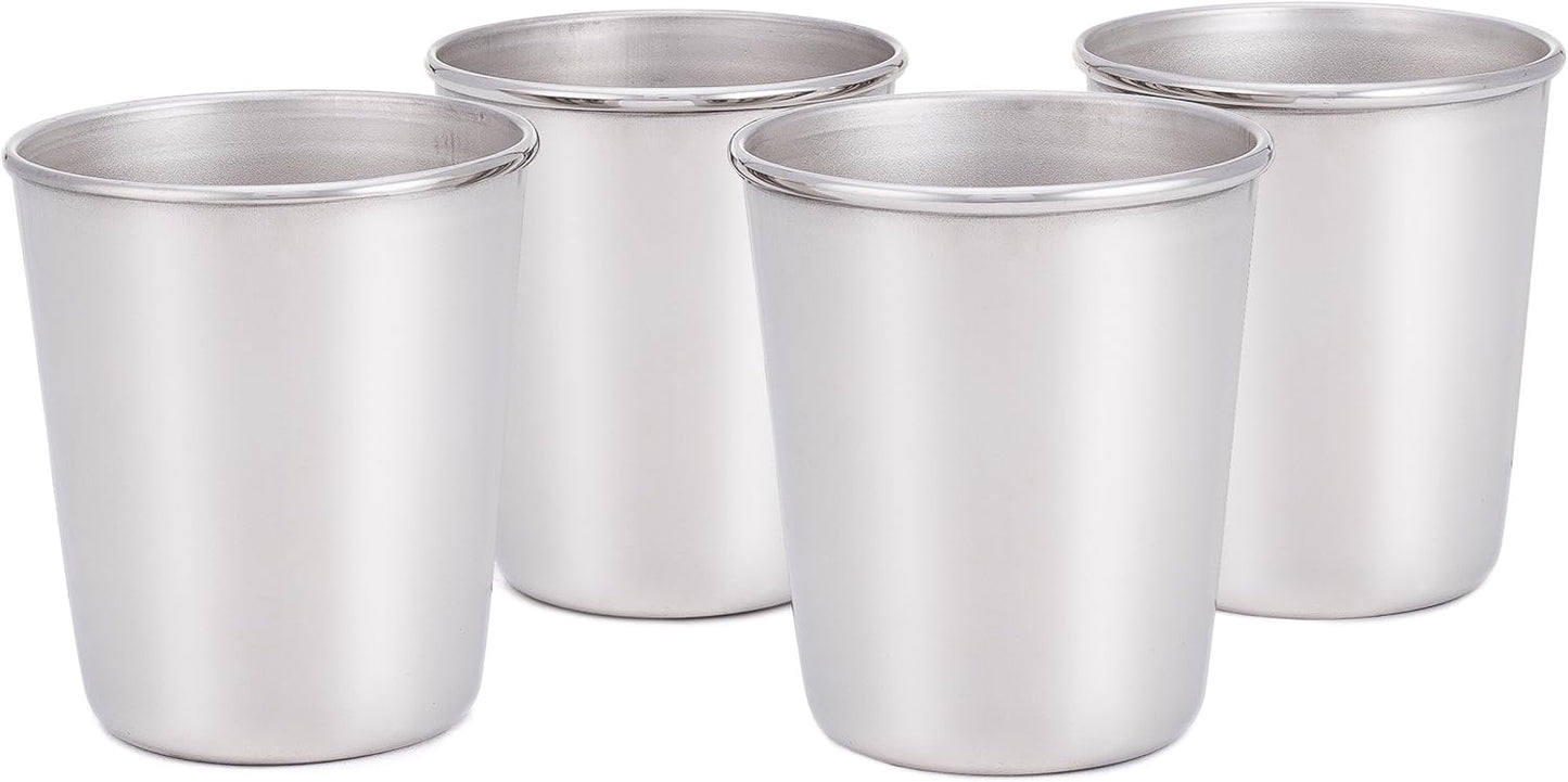 HumanCentric Stainless Steel Cups, 8oz cup (Set of 4) - Compact and Convenient Size