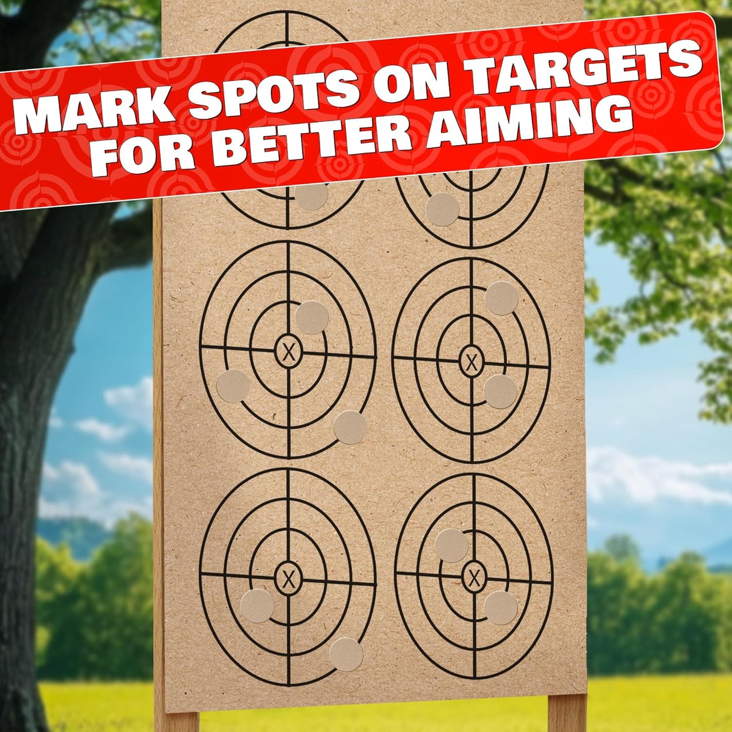 1000Pcs Cardboard Targets for Shooting - 1" IDPA Practice Dots Mini Targets for Pistol Range - Airsoft Stickers Archery Paster
