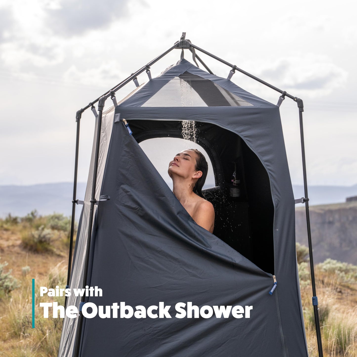 Kakadu Outback Shower Tent, Portable Privacy Shelter, Outdoor Camping Toilet Tent, Changing Room, Sturdy, Easy Setup - with LED Light, Carry Bag, Towel Rod