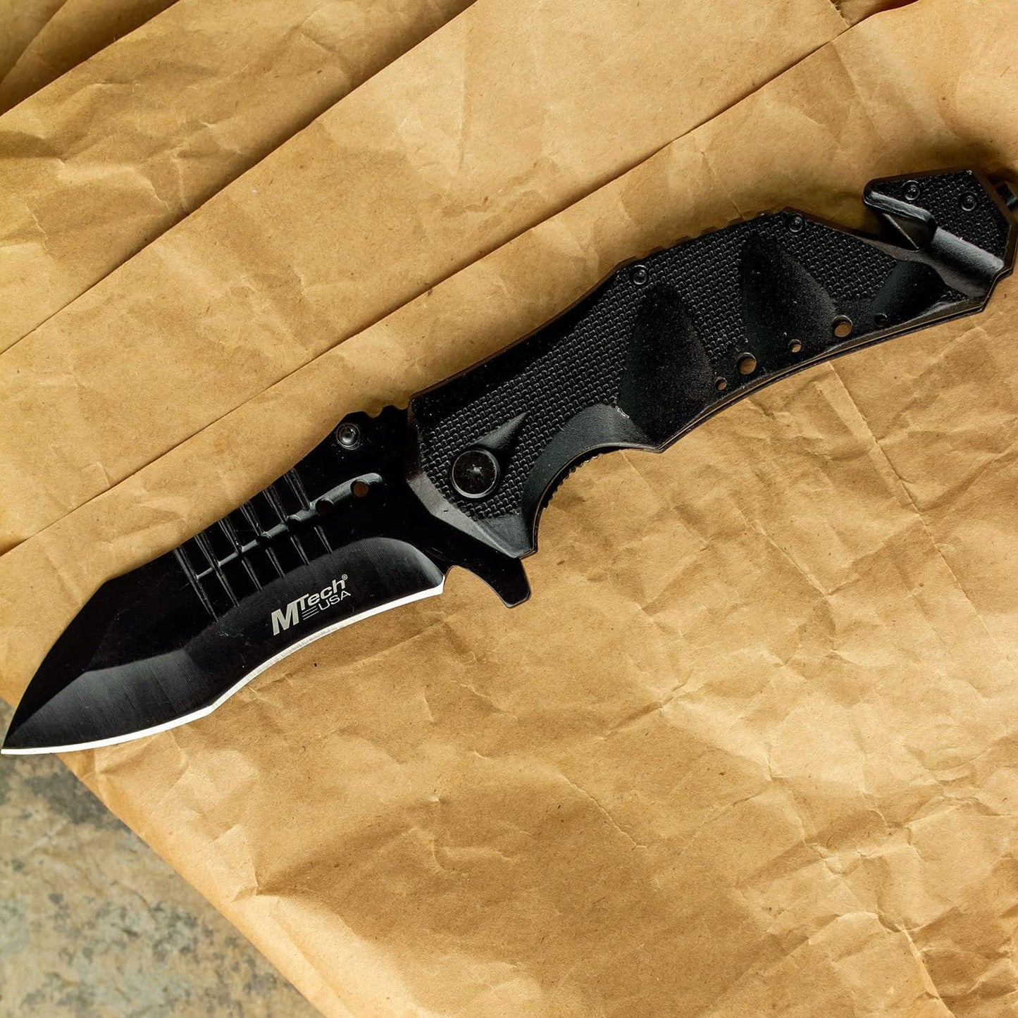 MTech USA MT-A845BK SPRING ASSISTED KNIFE, 5" Closed, Black Blade