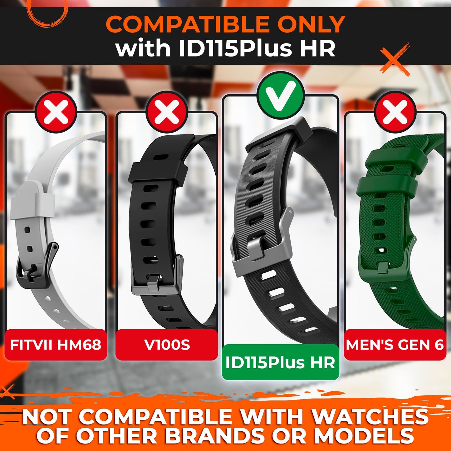 2 Pcs Fitness Tracker Id115plus Hr Replacement Band - Fitness Tracker Wrist Band Fitness Watch Bands Replacement - Fitness Tracker Bands Replacement Smart Watch Replacement Bands Replacement Wristband
