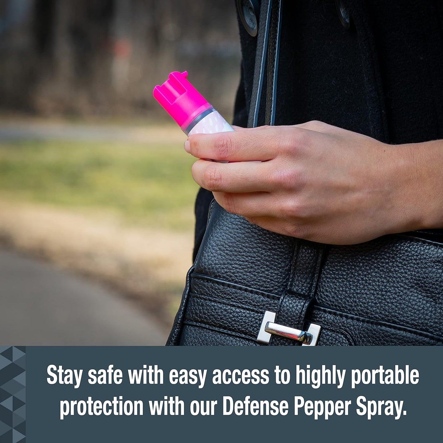 SABRE Pepper Spray With Key Ring, 25 Bursts, 10-Foot (3-Meters) Range, UV Marking Dye, Twist Lock Safety, Supports The National Breast Cancer Foundation (NBCF)