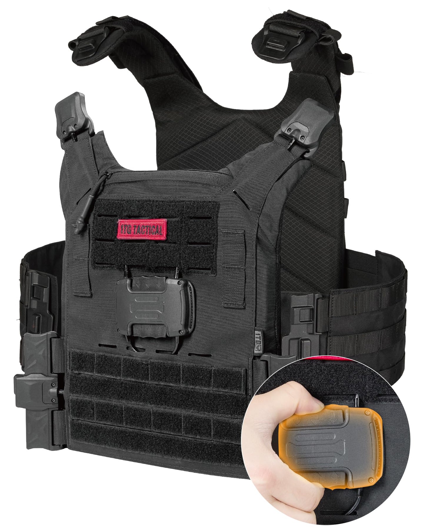 1TG Tactical XR 3D Breathable Vest, 1S Quick Release Buckle Mag-Netic Full Body Adjustable Weighted MOLLE Vest