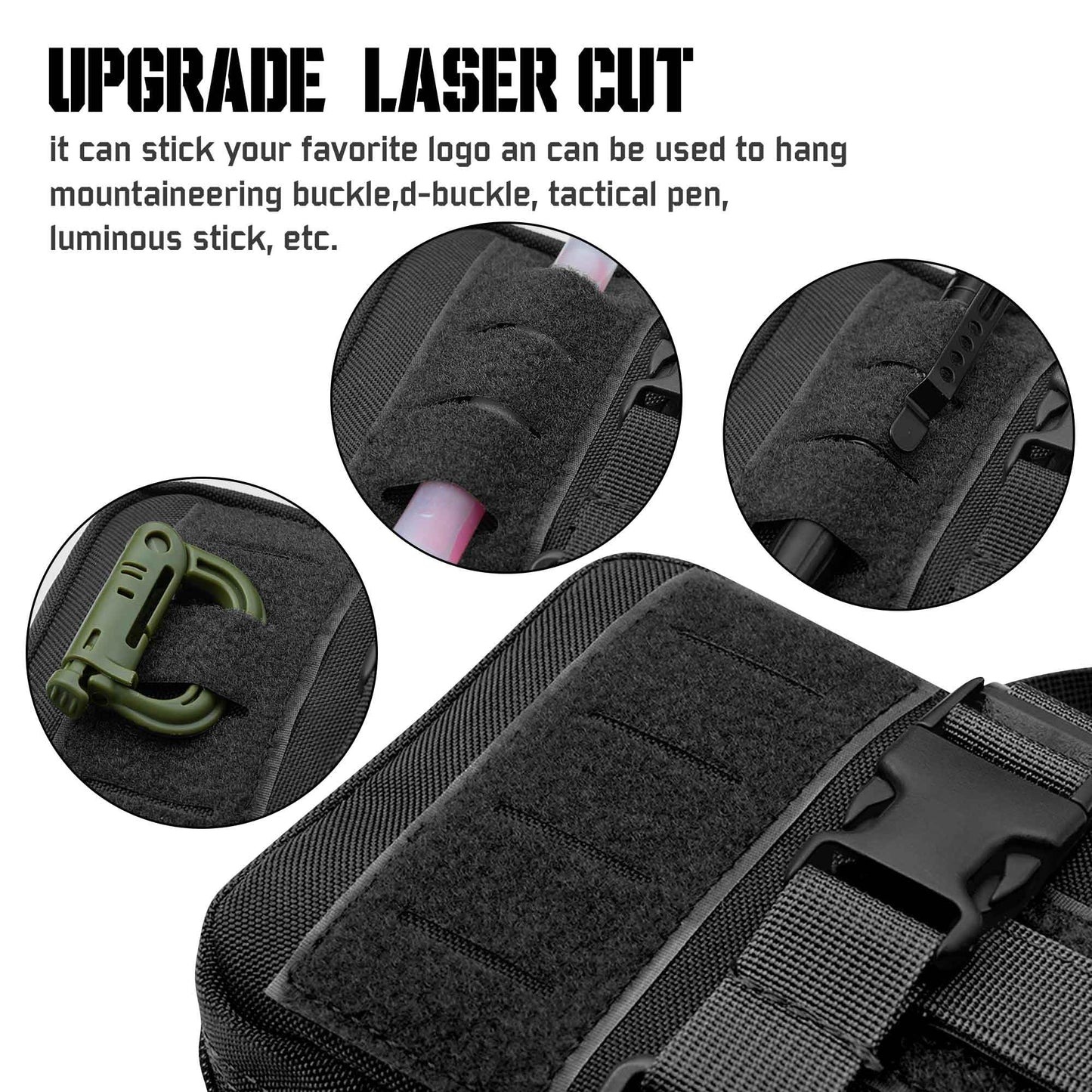 1000D Laser Cut Ifak Pouch, Upgrade Tactical Molle Rip Away EMT First Aid Ifak Pouches Medical Empty Bag for Duty Belt Backpack Vest