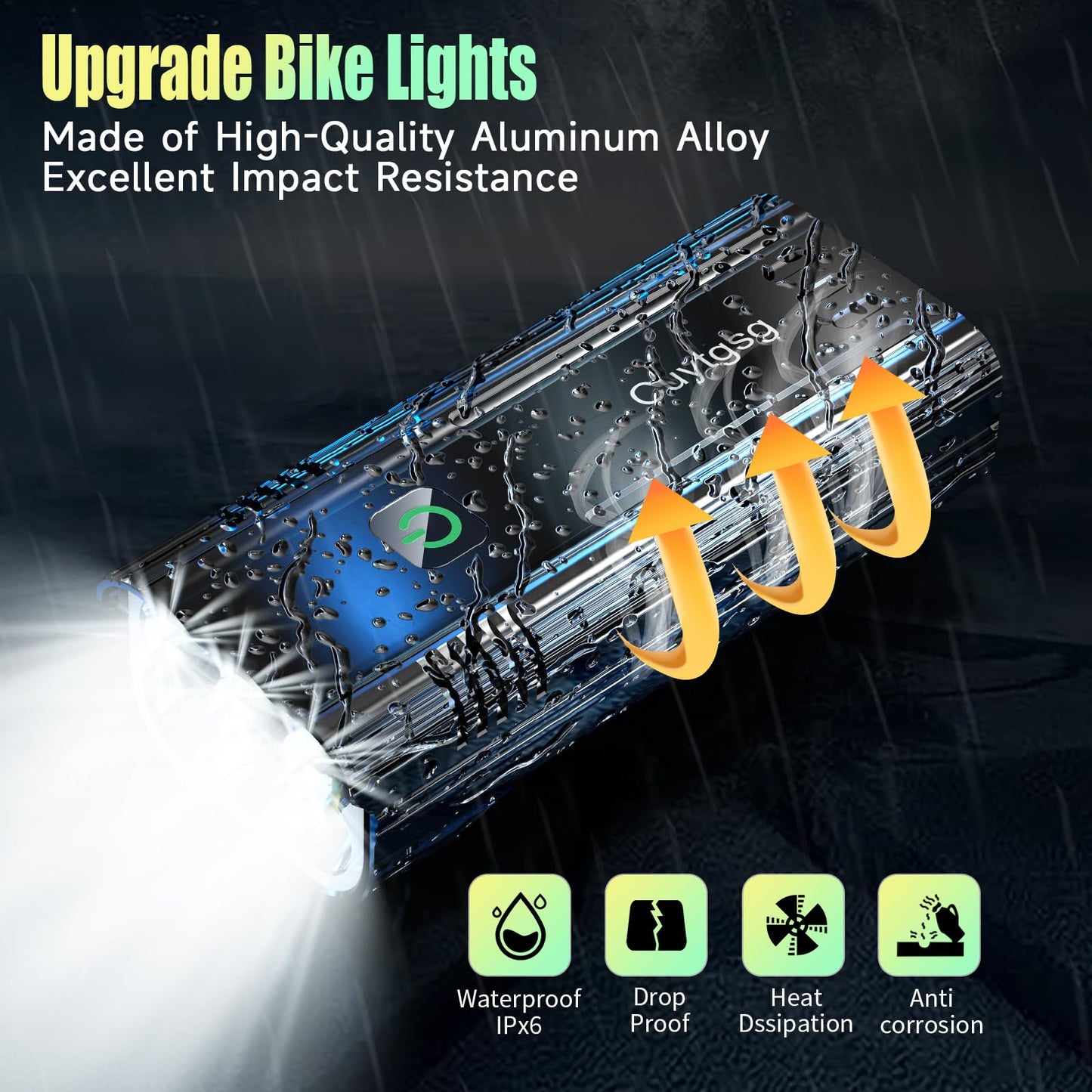 2025 New Super Bright High Lumens Bike Lights for Night Riding,6LED 360°Rotatable Bike Headlight,Bicycle Light-10 Modes,Long Runtime, Upgrade Waterproof USB Rechargeable Bike Light,with Taillights