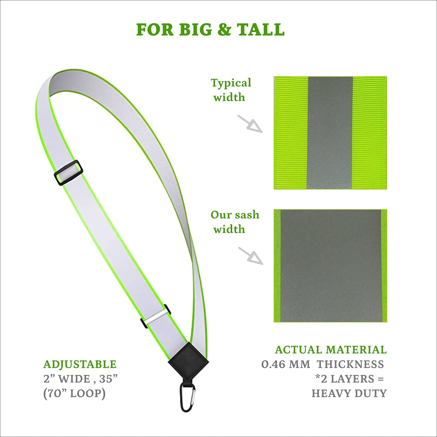 Reflective sash - Reflective Gear for Walking at Night - High Visibility Safety - Reflective Dog Walking Gear - Walking Reflective Gear - Reflective sash for Outdoor Activities - ZAHA