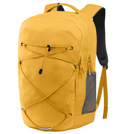 KEOFID Casual Backpack for Men and Women, Hiking Backpack for Travel, Black Daypacks for Sports, College, Water Resistant(Yellow)