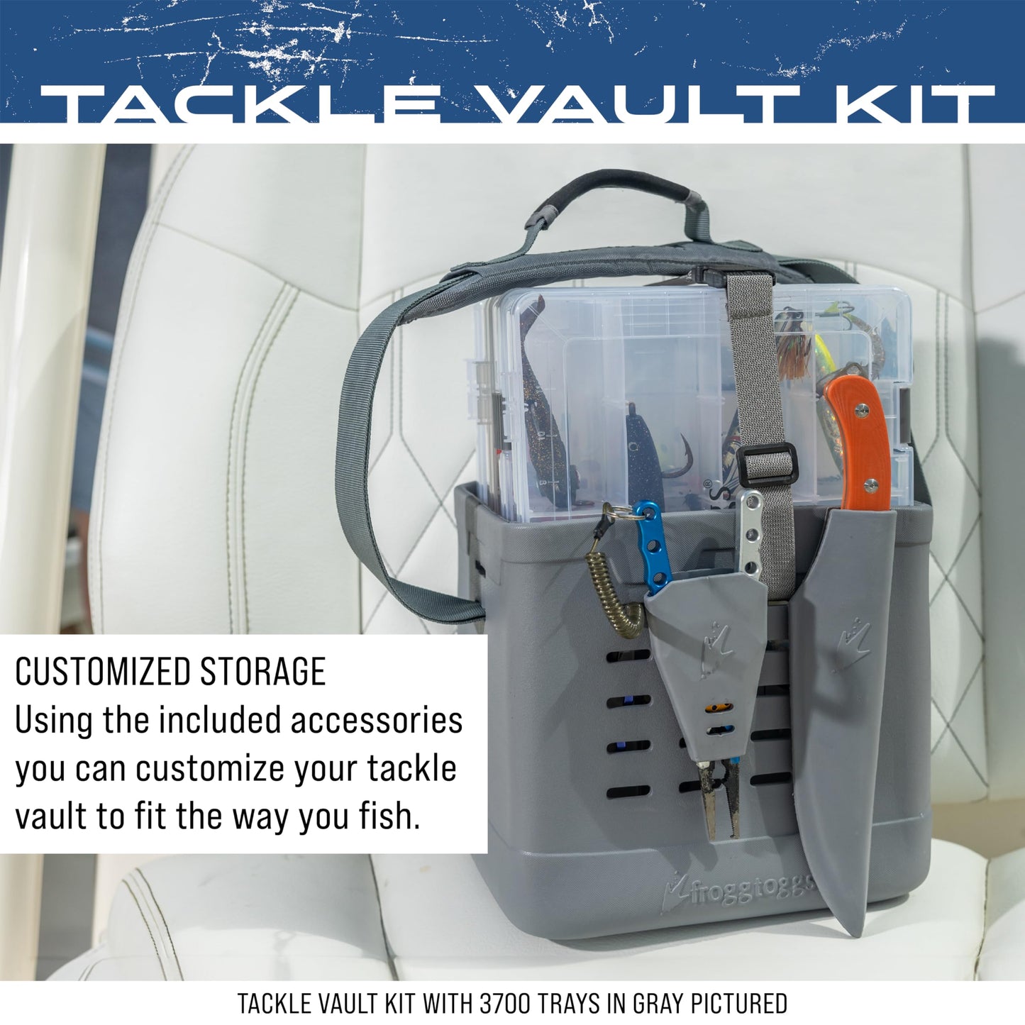 FROGG TOGGS EVA Tackle Vault Tote, Lightweight Customizable Tackle Bag with Accessories