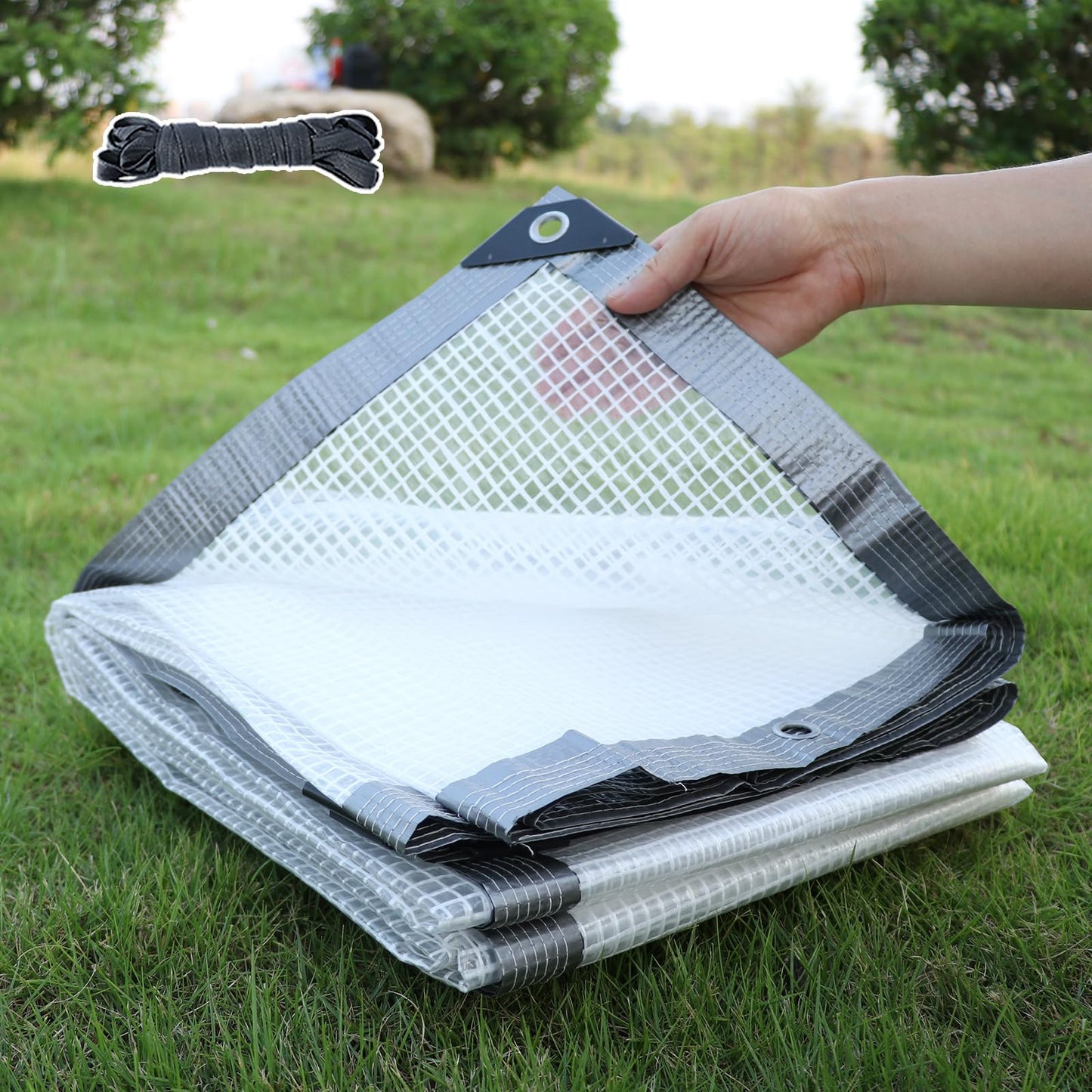 Abrotain White Tarp Waterproof 18mil tarps Multipurpose Protective Cover UV Resistance Greenhouse Tarp Canopy Tent Yard Furniture Garden Bed Outdoor Activities