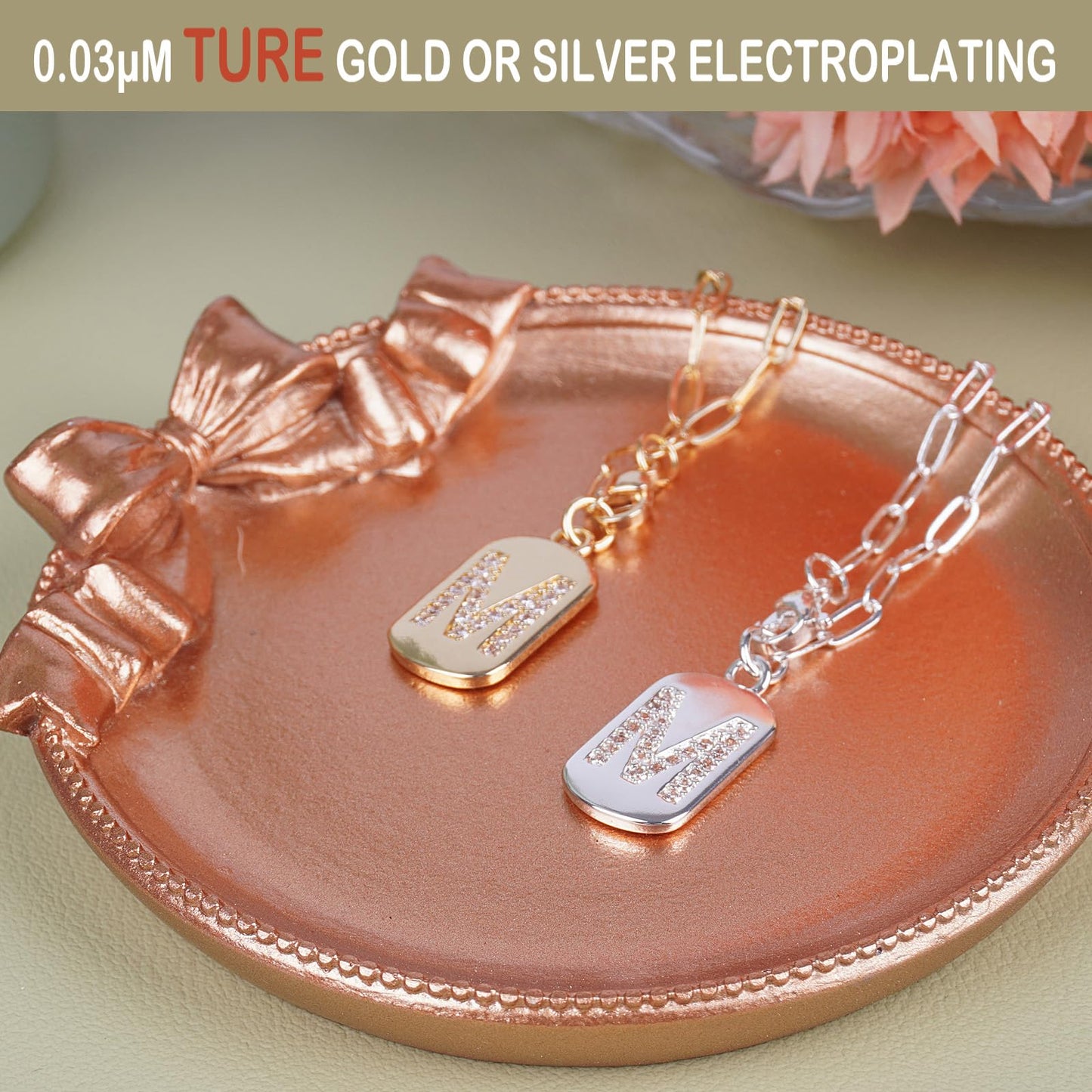 Fosdonge 2Pcs Letter Stanley Cup Accessories, Stanley Charms, Stanley Cup Accessories Name Plate, Elegant and Timeless Accessories for Stanley Tumbler (A)