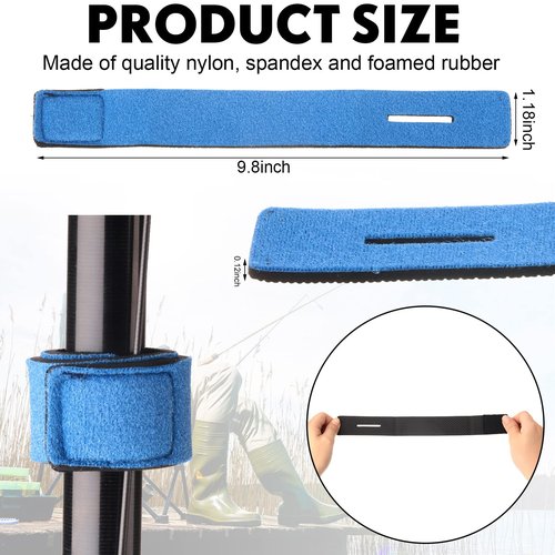 24 Pcs in Total, 12 Fishing Rod Sleeve and 12 Rod Strap, 66.93 Inch Braided Mesh Rod Socks Fishing Pole Covers with Rod Ties Straps for Fly Spinning Rod Casting Sea Rod Fishing Tool Accessories