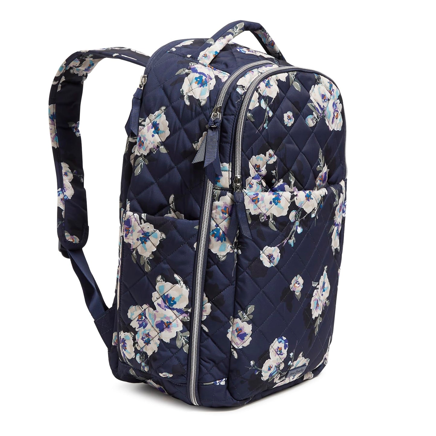 Vera Bradley Women's, Performance Twill Travel Backpack Travel Bag, Blooms and Branches Navy, One Size