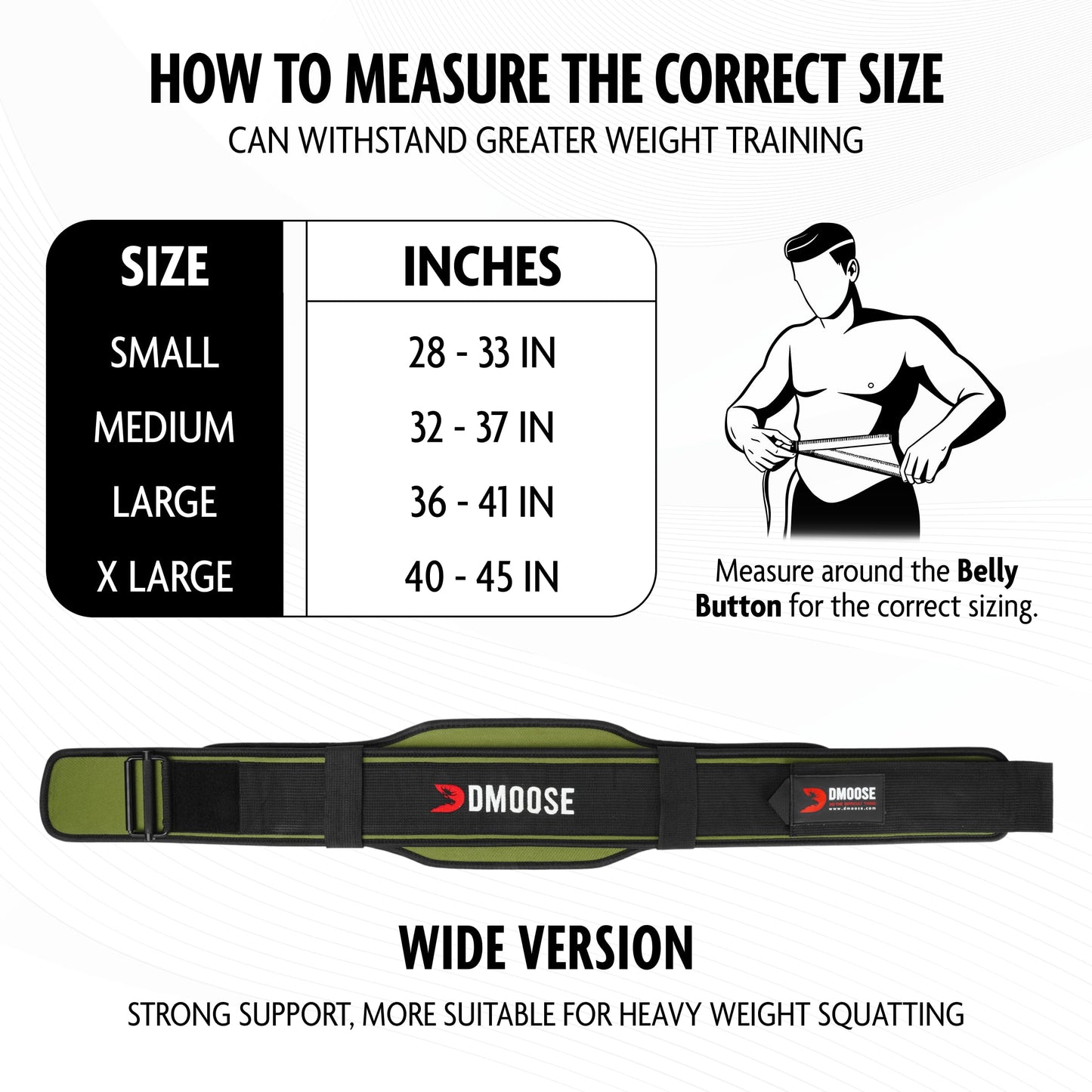 DMoose Weight Lifting Belts for Men & Women - 2 in 1 Adjustable 4" 6" Width - Workout Belt with Auto-Locking Buckle - Optimal Back Support Lifting Belts for Weightlifting, Powerlifting, Squats