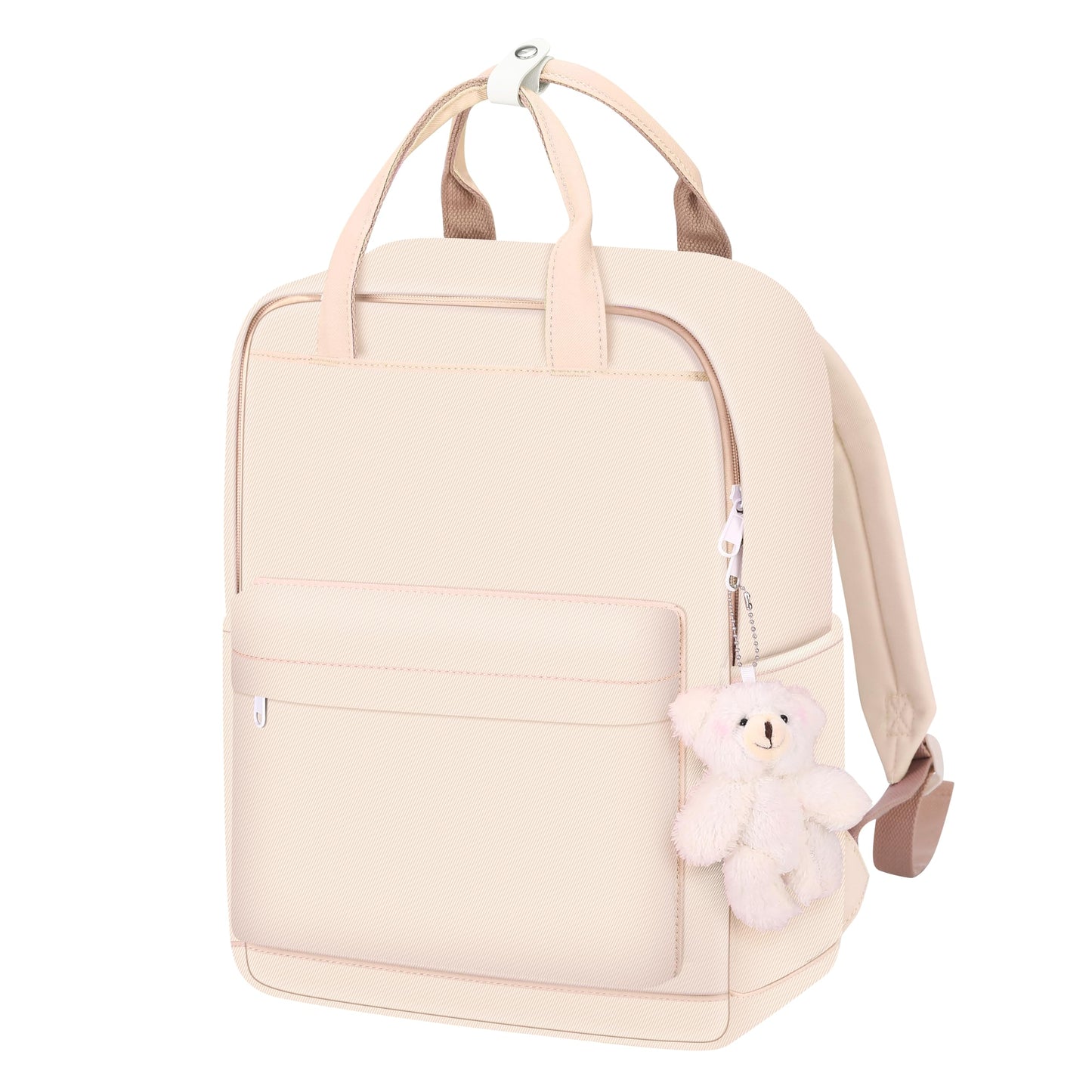 FABLUNE Backpack Casual Cute Lightweight Daypack Water Resistant College Kawaii Backpack for Teen Girls(BP23ST1-white)