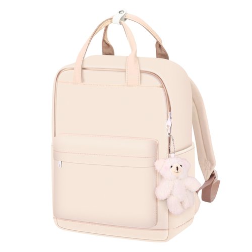 FABLUNE Backpack Casual Cute Lightweight Daypack Water Resistant College Kawaii Backpack for Teen Girls(BP23ST1-white)
