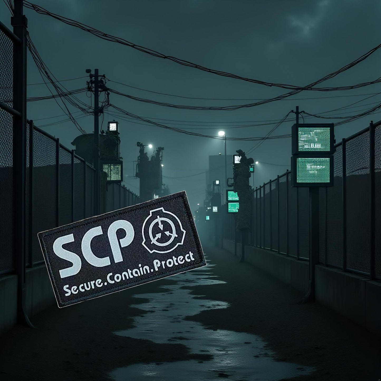 1Pc Black SCP Foundation Special Containment Procedures Foundation Logo Military Hook Loop Tactics Morale Luminous Patch Tactical Bag Accessories,Tactical and Personal Defense