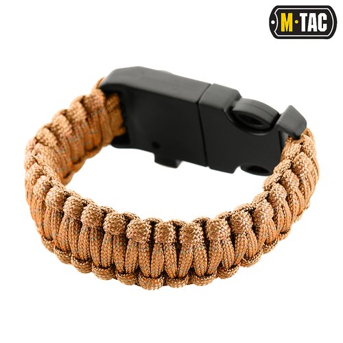 M-Tac Survival Paracord Bracelet – 12 ft Emergency Rope with Compass & Whistle – Tactical Cord for Camping, Hiking, EDC (Orange, Medium Set of 3)
