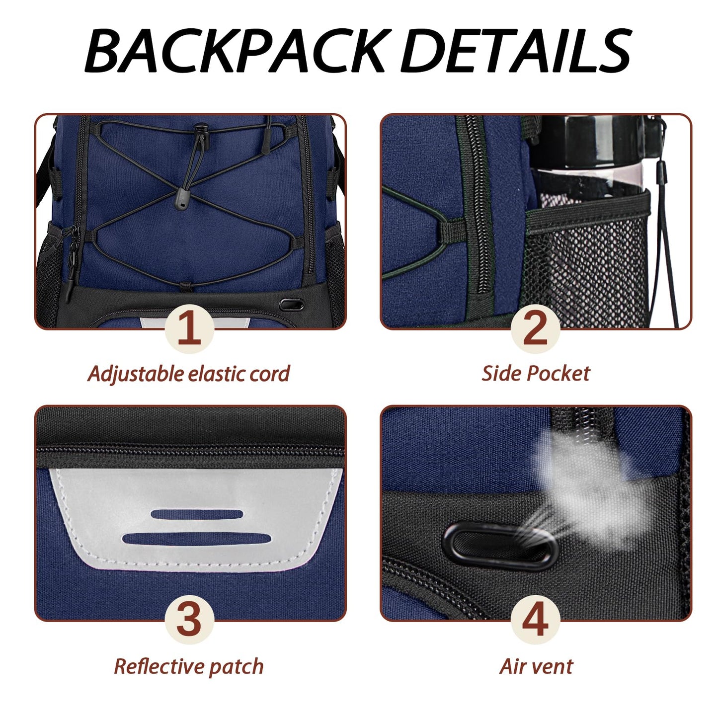 LARIPOP Soccer Bag-Youth Soccer Backpack for Men & Women,Waterproof Sports Bag Suitable for Volleyball, Basketball Accessories, Large Capacity Equipment Bag, with Ball Compartment and Laptop Compart