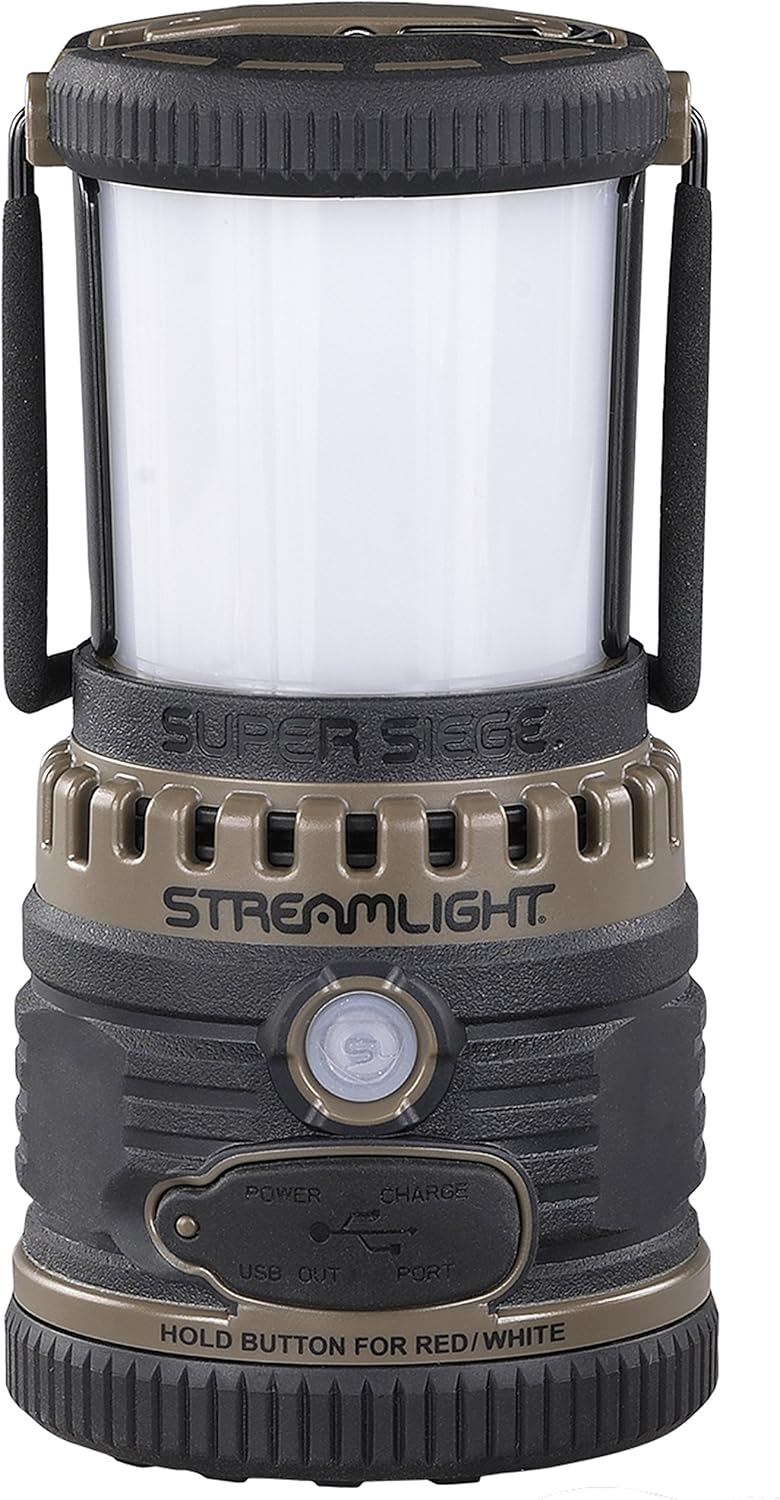 Streamlight 44931 Siege 540-Lumen Compact D Alkaline Outdoor Hand Lantern/Flashlight Combo, Coyote