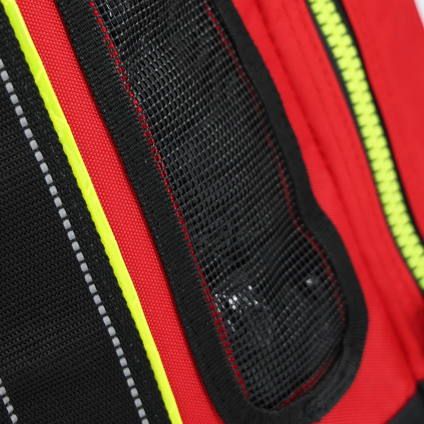 Lightning X Products Newly Redesigned Firefighter Fireman Quad-Vent Turnout Gear Bag with Helmet Compartment, Mesh Vents & Maltese Cross for First Responder (Red)