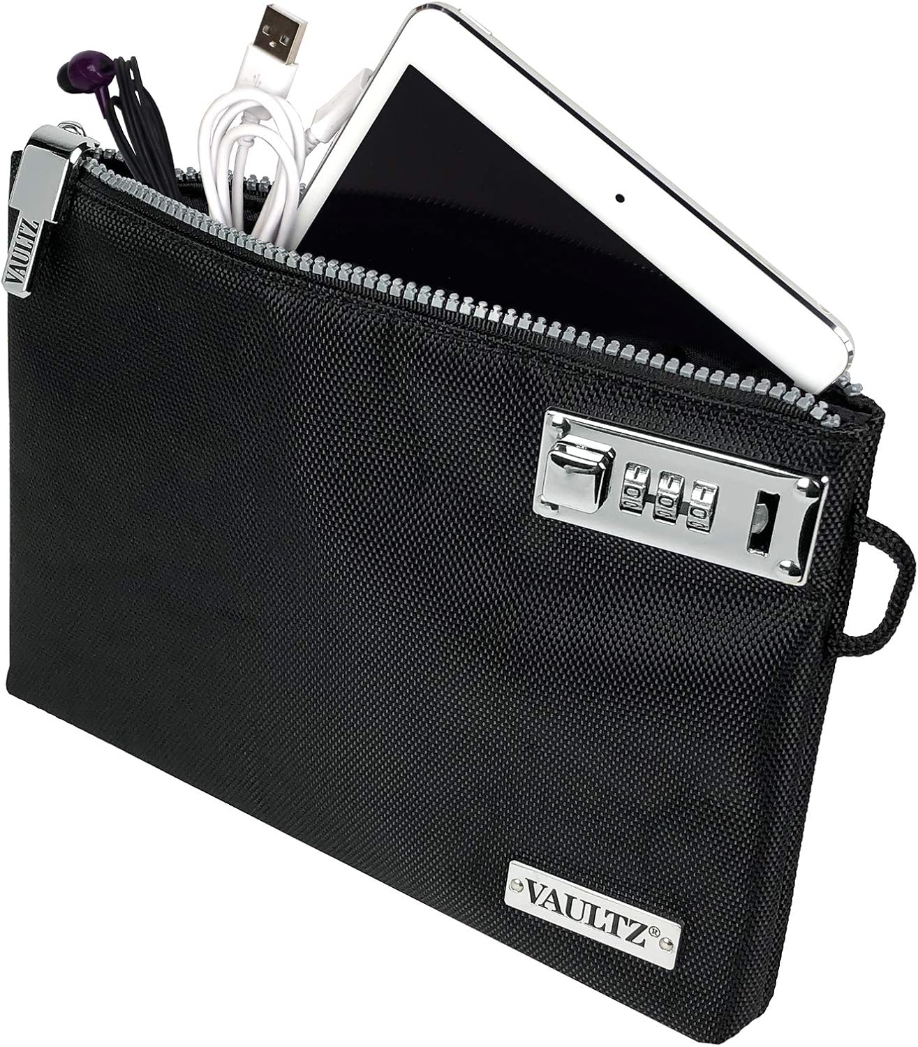 Vaultz Money Bag with Lock - 5 x 7 Inch, Men & Women's Locking Accessories Pouch for Cash, Bank Deposits, Wallet, Medicine, Phone and Credit Cards - BERRY