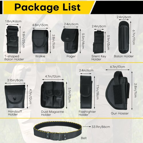 Acymner 10 in 1 Duty Belt Utility Belt | Ultimate Tactical Belt Set for Law Enforcement, Versatile Police Security Guard Military Modular Equipment System Molded Duty Belt