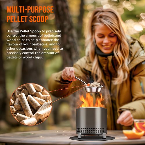 Gibot Marshmallow Roasting Sticks for Fire Pit, 5 Dishwasher Safe Stainless Steel Extendable Smores Sticks with Rests Pellet Scoop Grill mat, Camping Essentials,Stove Accessory Pack
