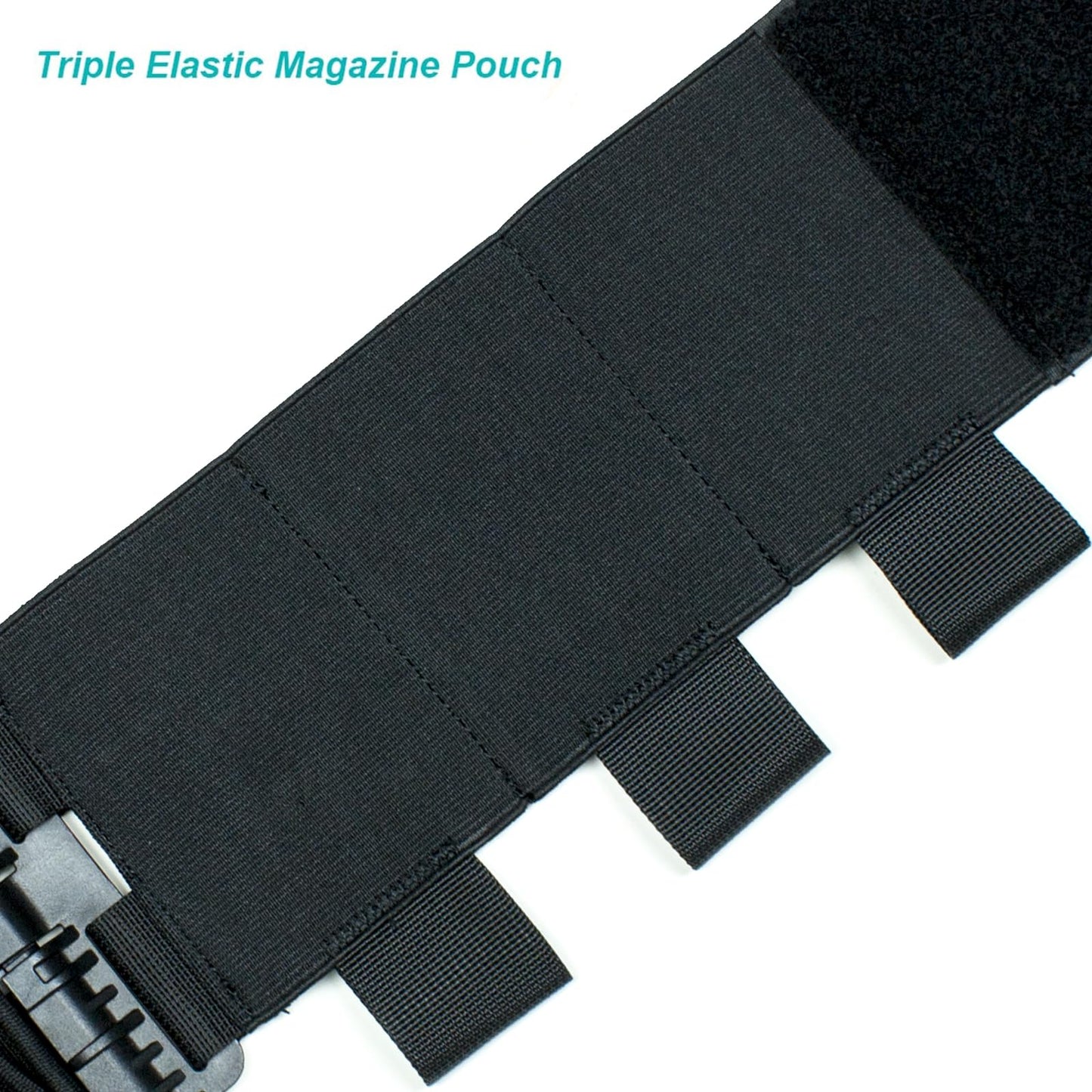 DCOFXGM Quick Release Cummerbund Mounting Strap for Vest Elastic Cummerbund Quick Disconnect Buckles with Triple Mag Pouch (Black)