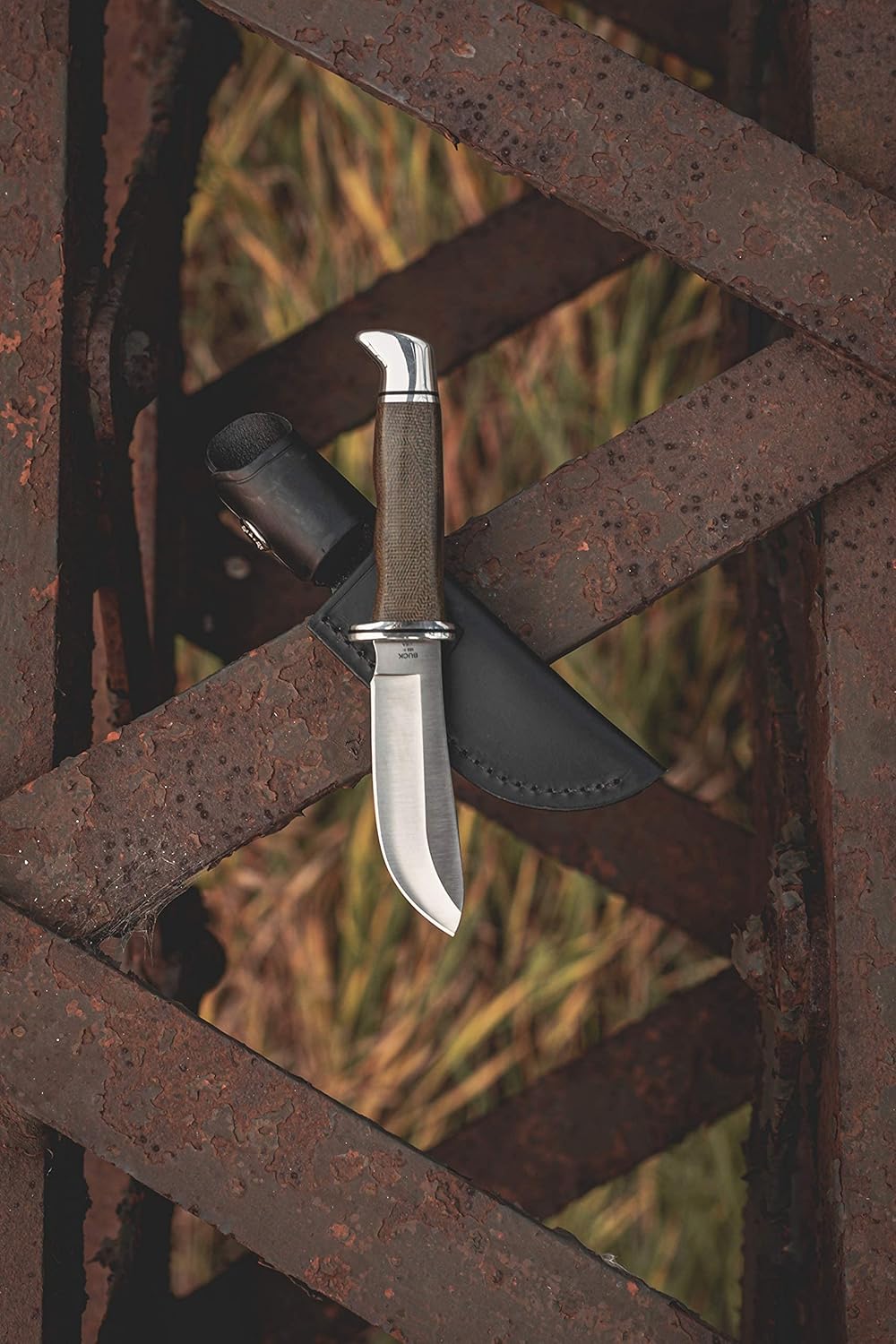 Buck Knives 103 Skinner Fixed Blade Hunting Knife, 4" Stainless Steel Blade with Leather Sheath