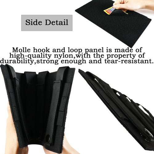 Molle Patch Panel Mounting Placard Platform,tactifans MOLLE Hook and Loop Panel for DIY Morale Patch Badges or Hook and Loop Pouch 6″ x 10″