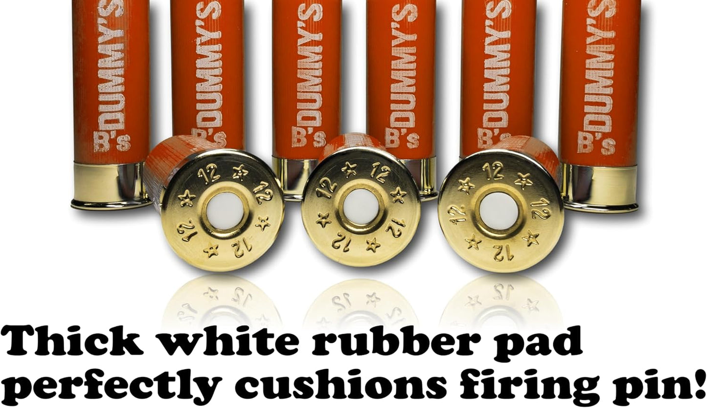 12 Gauge Dry Fire Snap Caps - B's Dummy Training Rounds (Orange, 2 ¾”)
