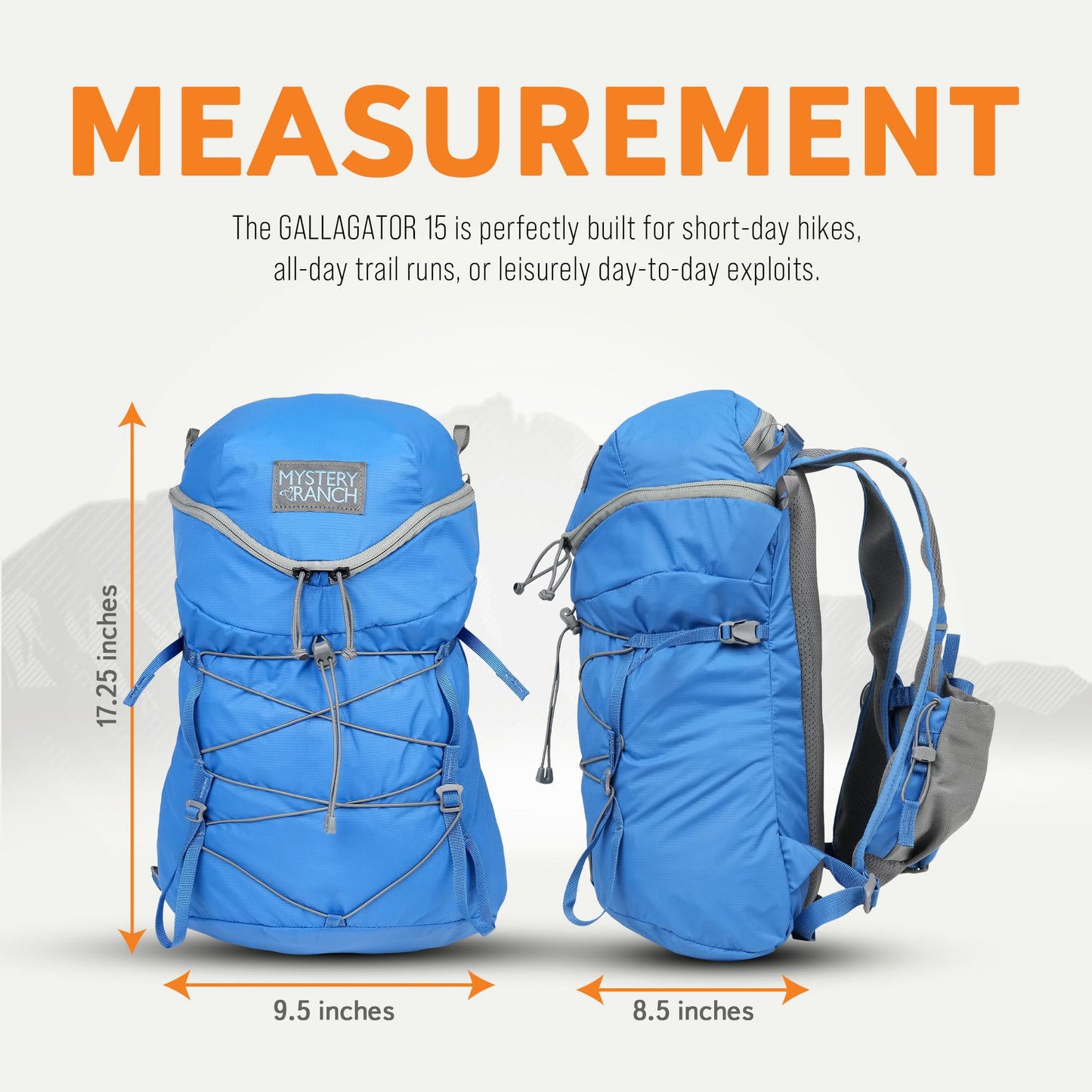 Mystery Ranch Gallagator 15 Backpack – Weather Resistant Travel Bag with Sternum Strap – Pacific, 15L, S/M