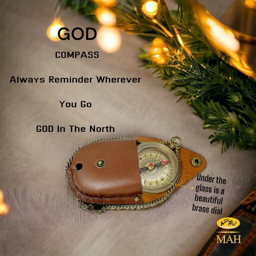 Bible Verse Brass Compass – “Be Strong and Courageous” (Joshua 1:9) | Christian Gift for Graduation, Baptism, Confirmation – Religious Keepsake for Boys, Girls, Teens, Men, Pastors & Church Events