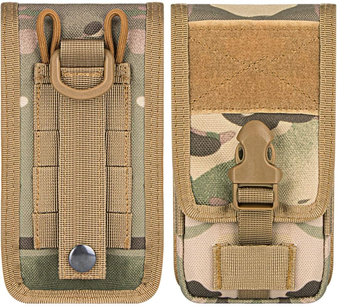 IronSeals Tactical Phone Pouch Compact Molle Belt Waist Pack for iPhone 15 Pro Max/15 Plus/15 Pro/14 Pro Max/14 Plus/13 Pro Max/13 Pro/13/12 Pro Max, Size L