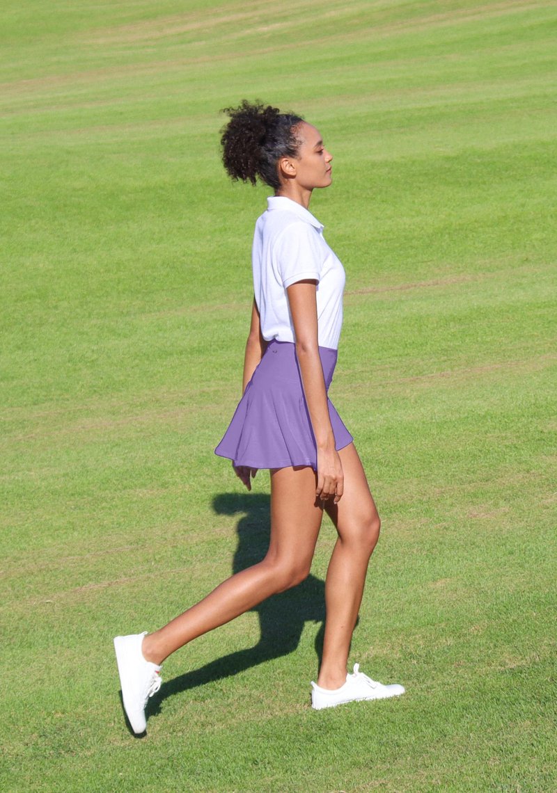 SANTINY Pleated Tennis Skirt for Women with 4 Pockets Women's High Waisted Athletic Golf Skorts Skirts for Running (Lavender_S)