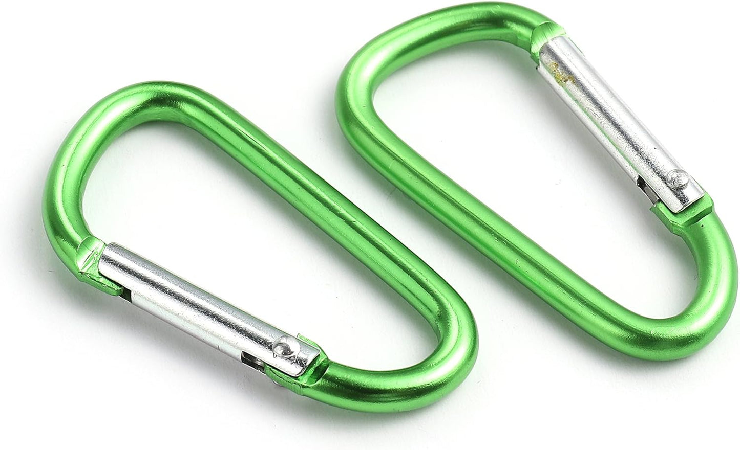 Aluminum Carabiner D Shape Buckle Pack, Keychain Clip, Spring Snap Key Chain Clip Hook Screw Gate Buckle 20Pcs