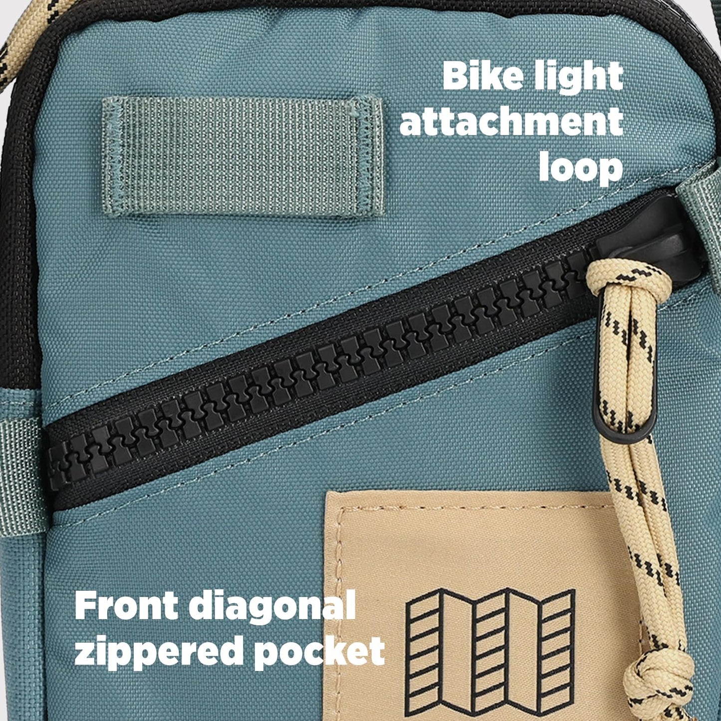 Topo Designs Mini Shoulder Bag - Over the Shoulder Bag for Daily Carry Essentials, Fanny Pack Carry Option, Bike Light Attachment Loop, Designed in Sunny Colorado (Clay/Khaki)