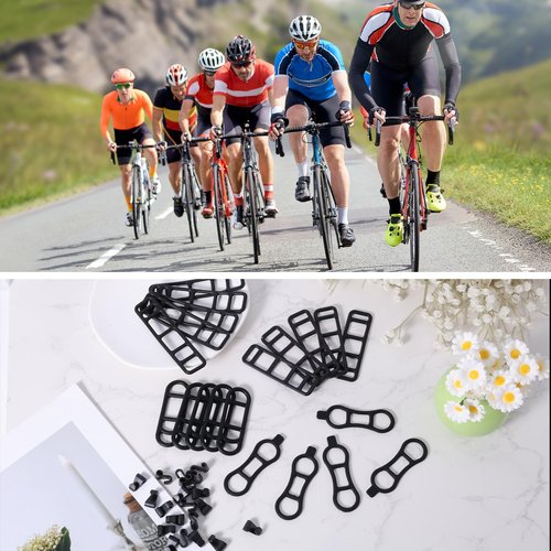XIHIRCD 20pcs Bicycle Light Silicone Straps, 4 Styles Bike Rubber Straps Elastic Bike Silicone Mount Band Flashlights Cell Phones Speaker Lights Holder with S Buckles for Bicycle Light Sets Handlebar