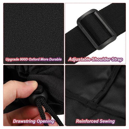 PATIKIL 48 Inch Camp Chair Replacement Bag, 1 Pack Foldable Camping Chair Bag 900D Oxford Large Mouth Carry Bag with Adjustable Shoulder Strap for Outdoor Camping, Black