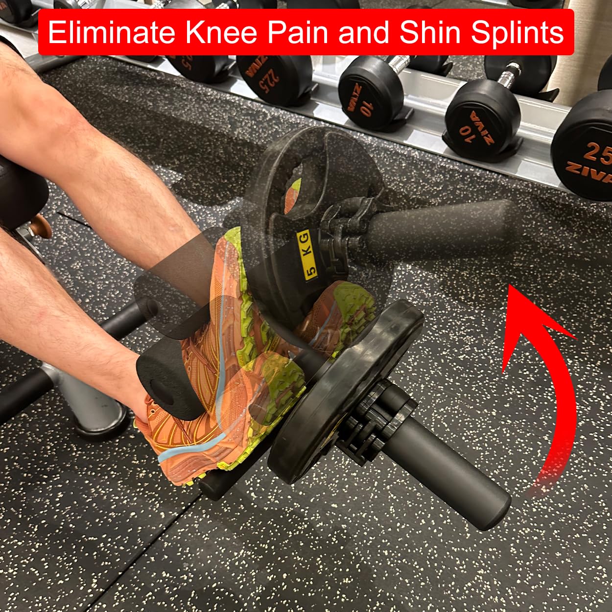 Tib Bar by SEWD – Tibialis Trainer for Calf and Shin Strength Training – Tibialis Anterior Training Equipment Fits 2" Weight Plates (Black)