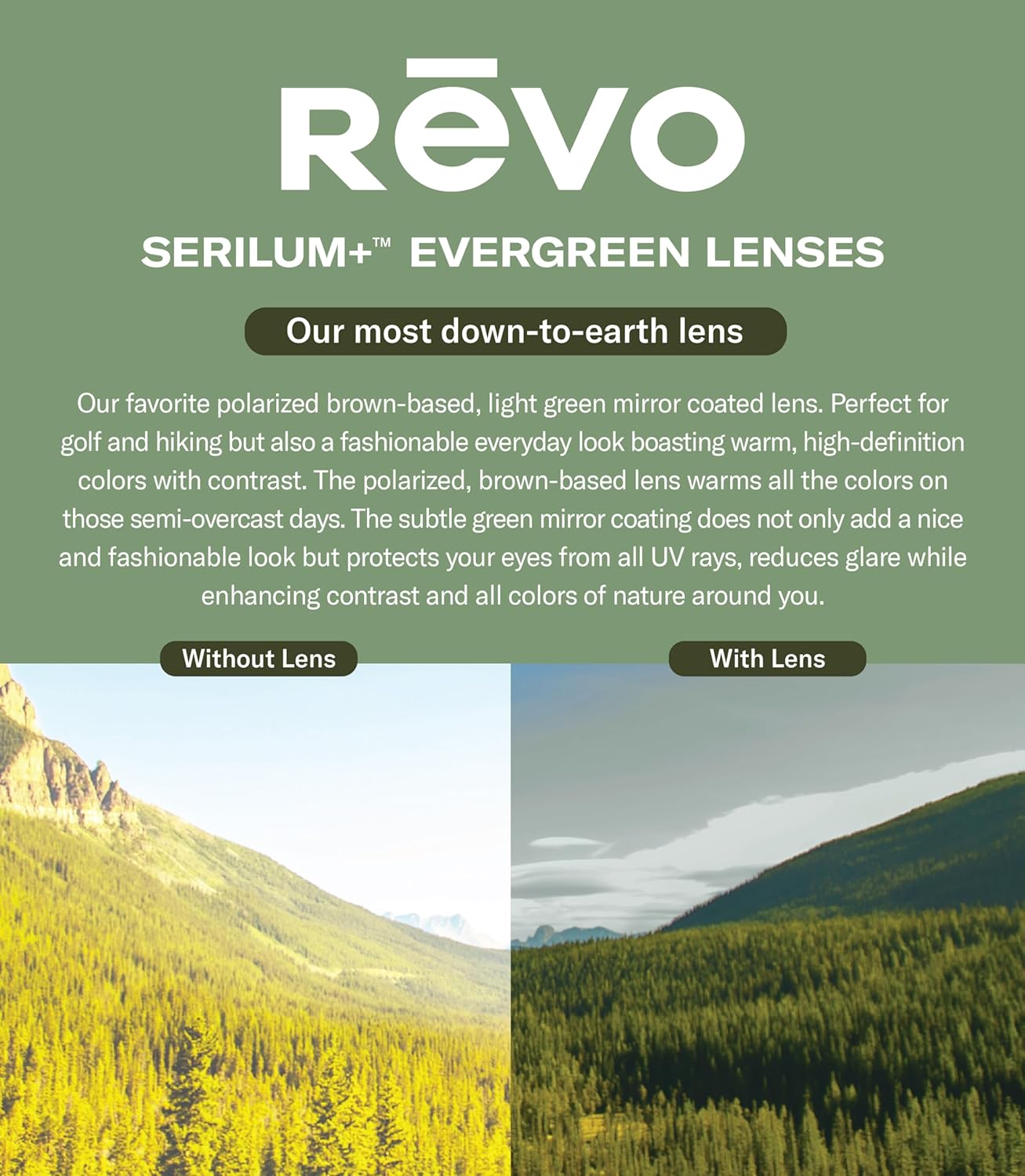 Revo Sunglasses Descend N: Polarized Lens with Rimless Rectangular Frame