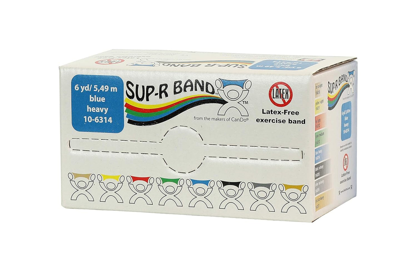 CanDo 10-6323 Sup-R Latex Free Exercise Band, 50yds Length, Green-Medium