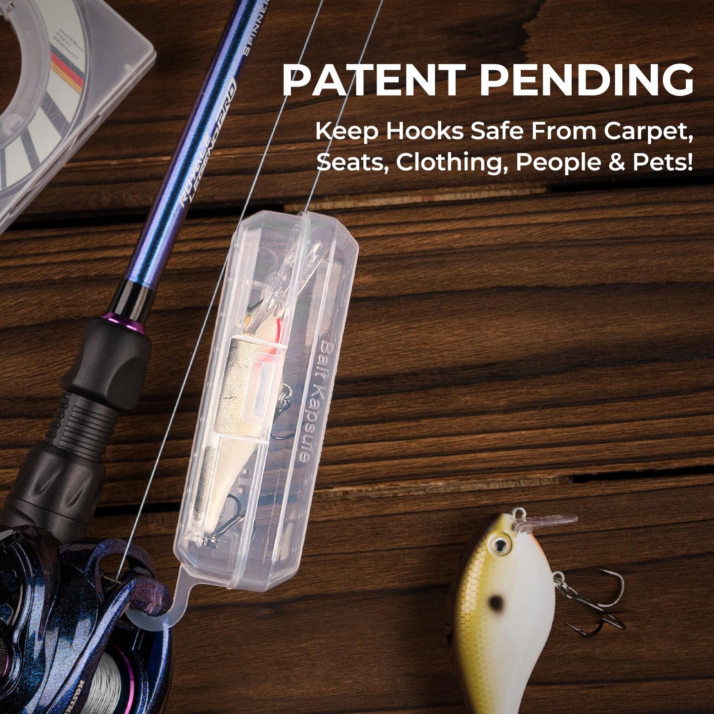 KastKing Bait Kapsule – Lure Cover with Vent Holes, Protects Hooks, Multiple Sizes (S, M, L, Jumbo,Drop Shot) - Multiple Attachments for Freshwater & Saltwater Fishing Gear. Patent Pending.