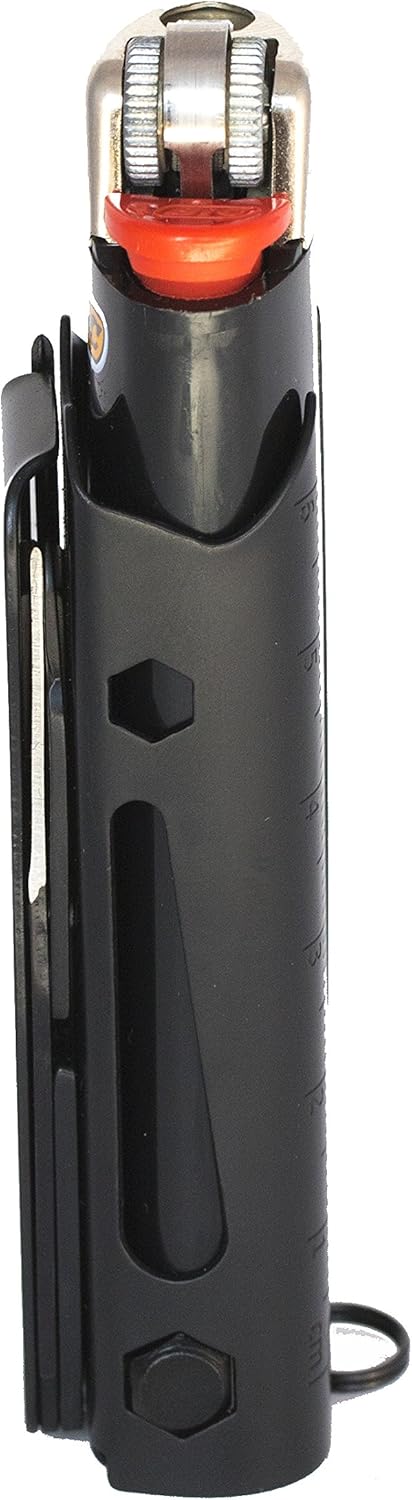 LighterBro Pro Lighter Sleeve - Multi-Tool - 420 Stainless Steel - Easily Fits Your Favorite Lighters - Includes Mini Pocket Knife, Ruler, Scissors, Screwdriver, Poker, Key Ring & More (Black)