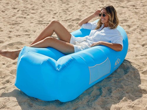WEKAPO Beach Blanket 10‘x 9' (Blue) Beach air Lounger (Blue) Bundle