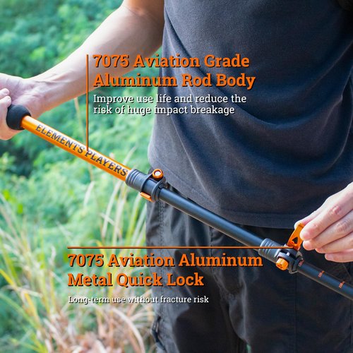 2PCS Aerospace 7075 Aluminum Collapsible Trekking Poles Shock-Absorbing & Adjustable 3-Section Hiking Sticks with Crok & EVA Grips Lightweight & Fast Flick Lock for All Terrains Hiking & Walking