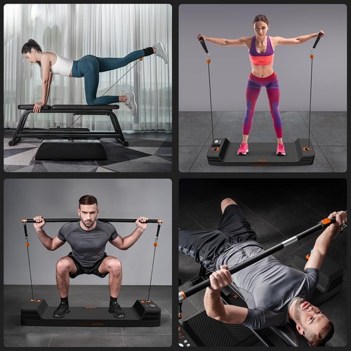 SQUATZ Apollo Board Mini: 150lb Resistance Smart Cable Machine, Functional Trainer for Full Body Workouts, Full Body Strength, Digital Home Gym Equipment with Free App Includes Accessories, Orange
